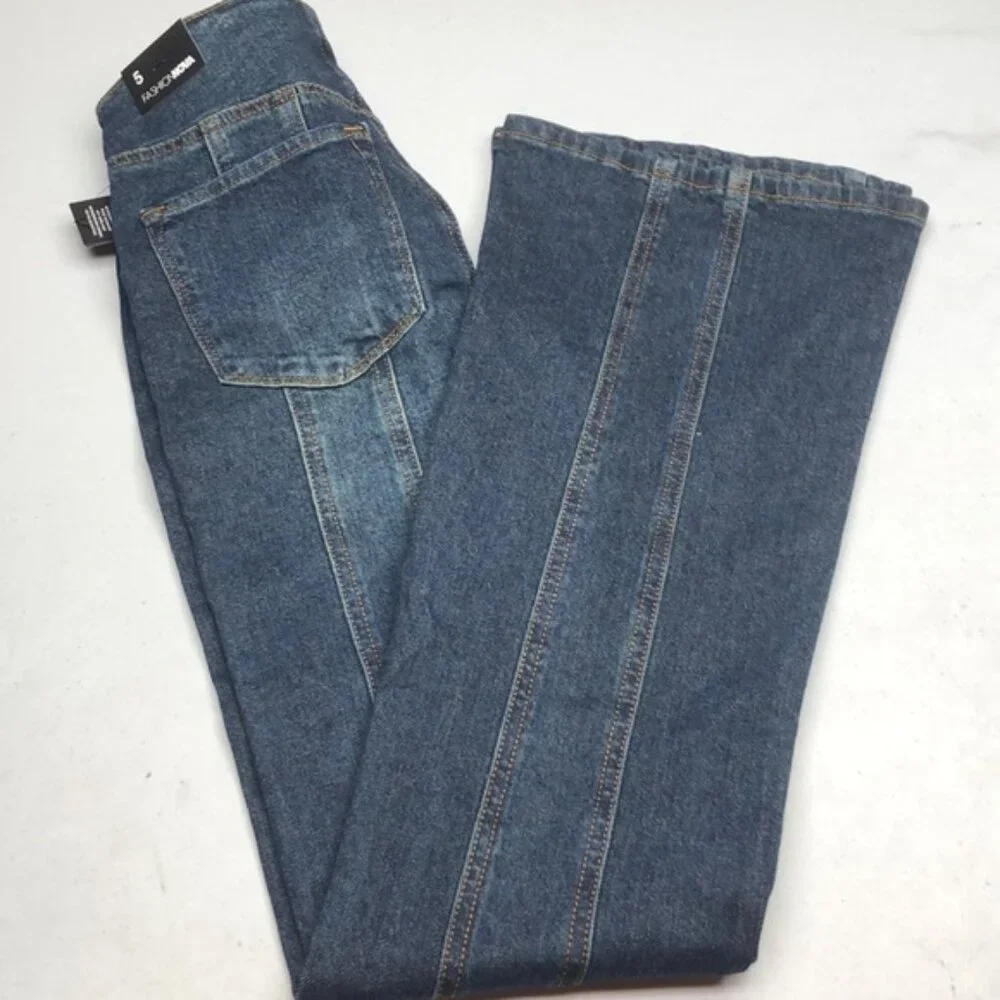 NWT FASHION NOVA HIGH-RISE BOOTCUT JEANS 5/28x33 ⭐️